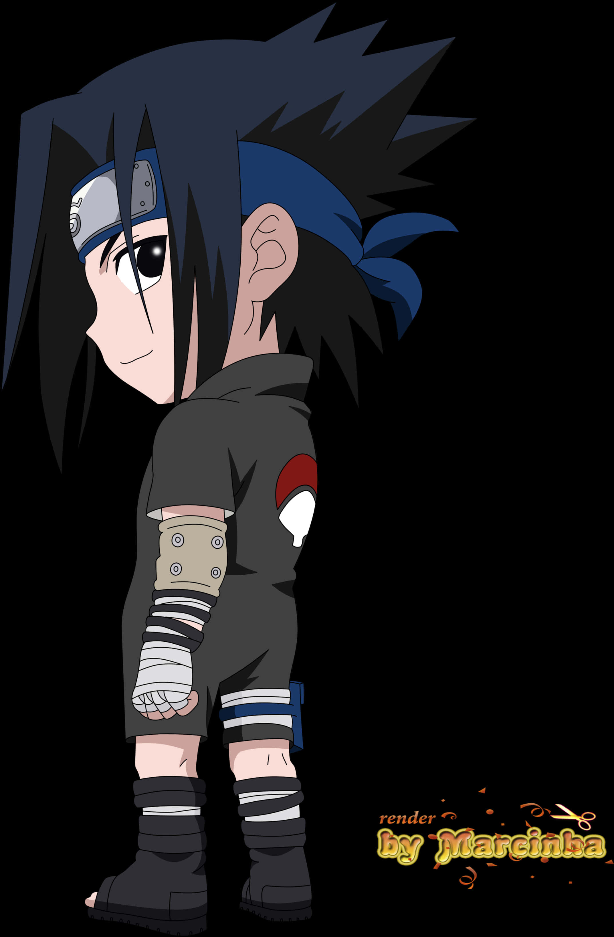 Personaj anime tânăr Sasuke Uchiha Fundal