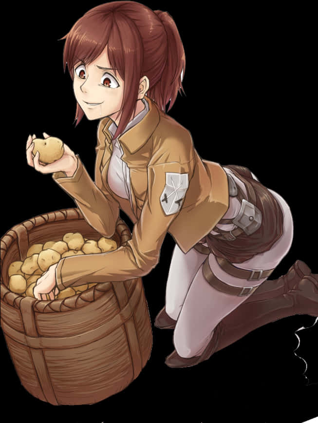 Personaj Attack on Titan cu Cartofi Fundal