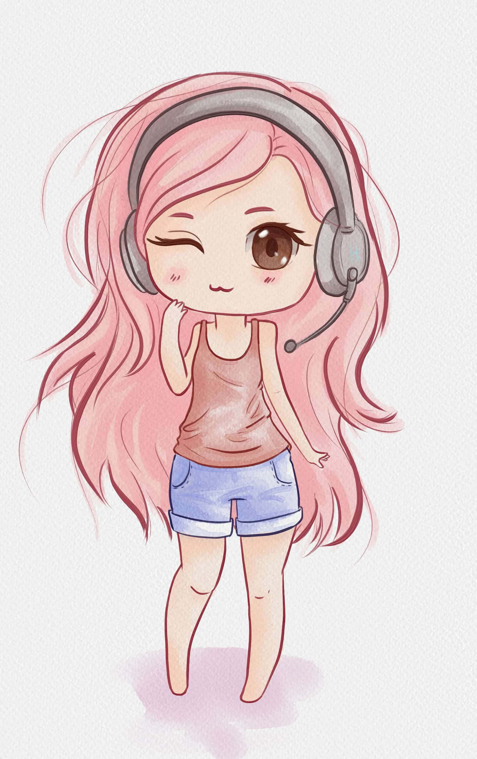 Personaj Chibi Drăguț Fundal