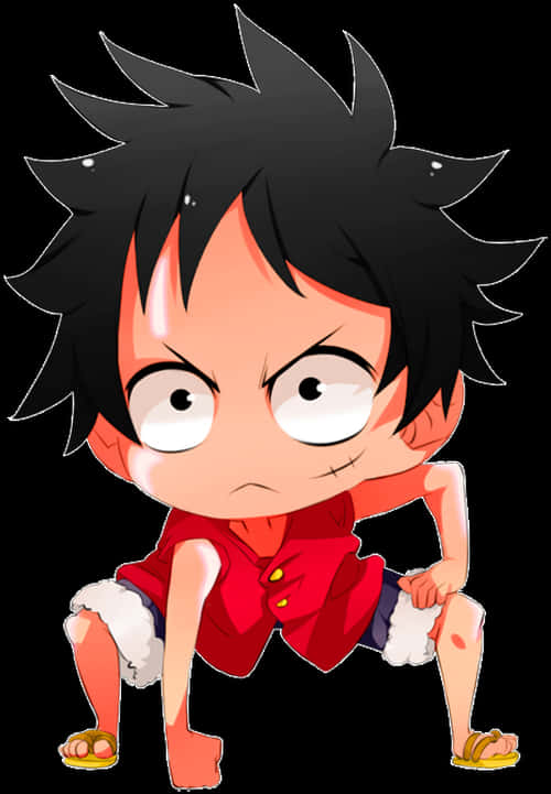 Personaj Chibi Luffy din One Piece Fundal