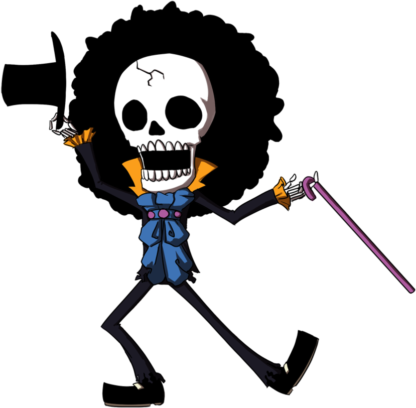Personaj Chibi Schelet cu Topor și Baston Fundal