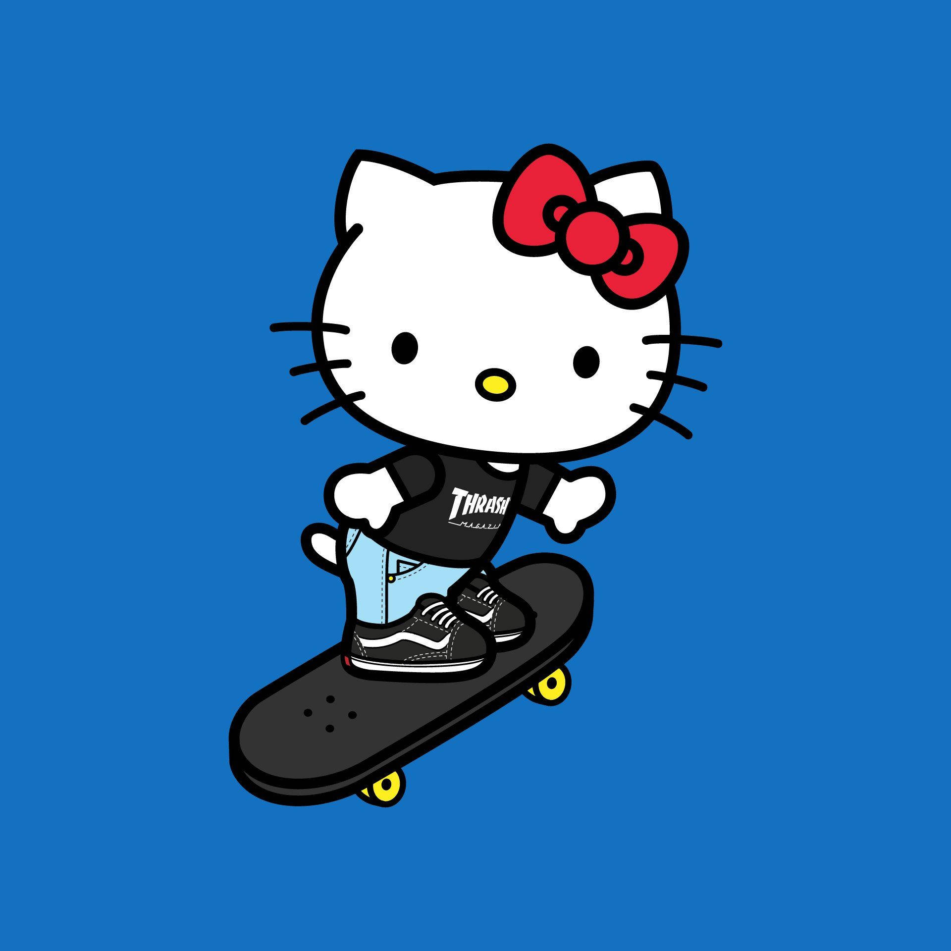 Personaj de desen animat Hello Kitty PFP pe role Fundal
