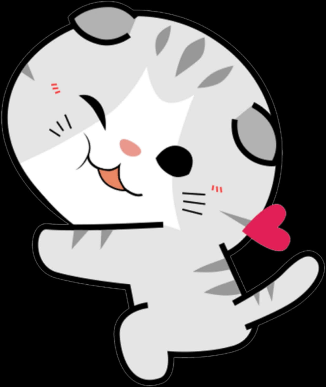 Personaj de desen animat cu pisică Kawaii Fundal