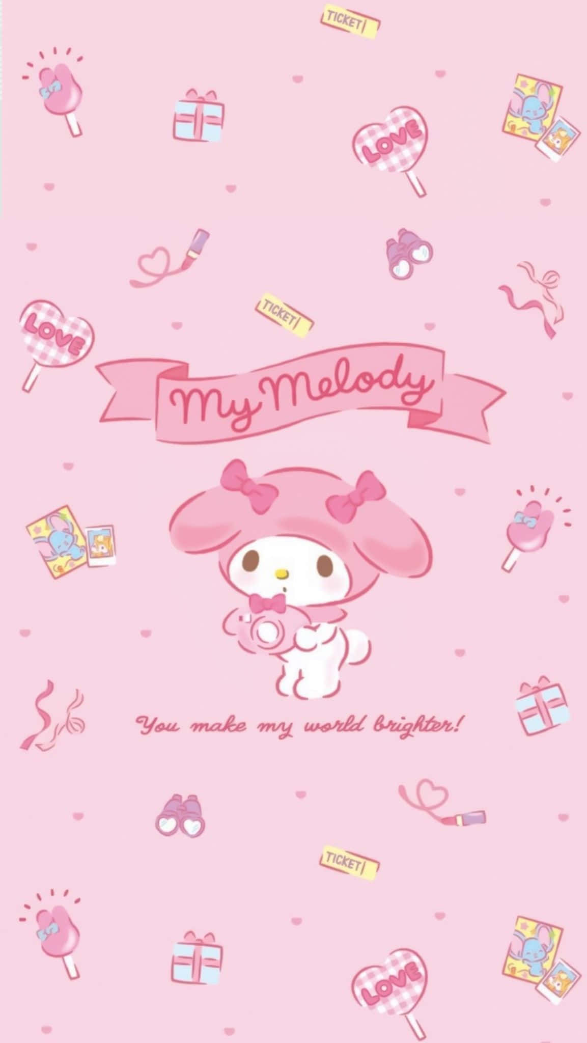 Personaj drăguț My Melody Sanrio Fundal