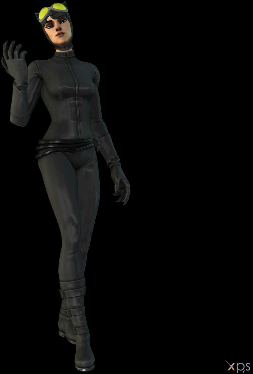 Personaj feminin Fortnite în poziție de stealth Fundal