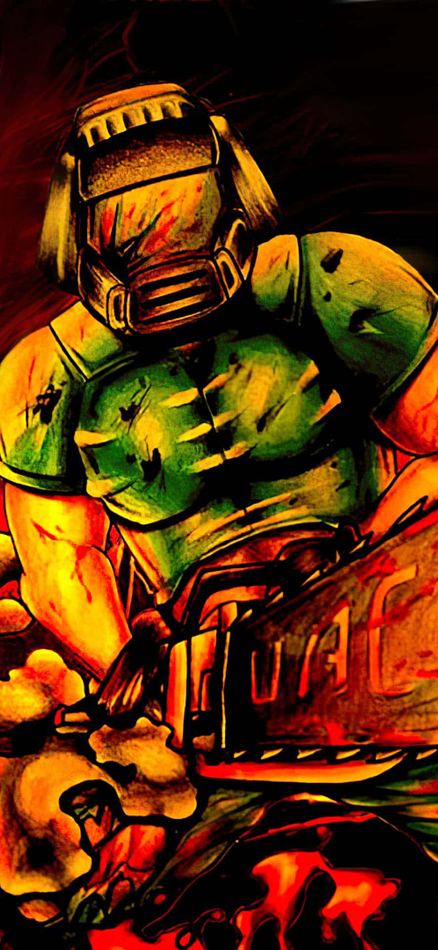 Personaj fictiv Doom Guy fundal shooter Pixel 3xl Doom Eternal Fundal