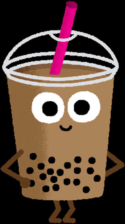 Personaj Kawaii cu Bubble Tea.PNG Fundal