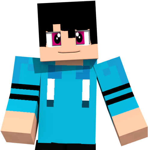 Personaj Minecraft cu cămașă albastră Fundal