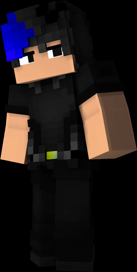 Personaj Minecraft cu păr albastru Fundal
