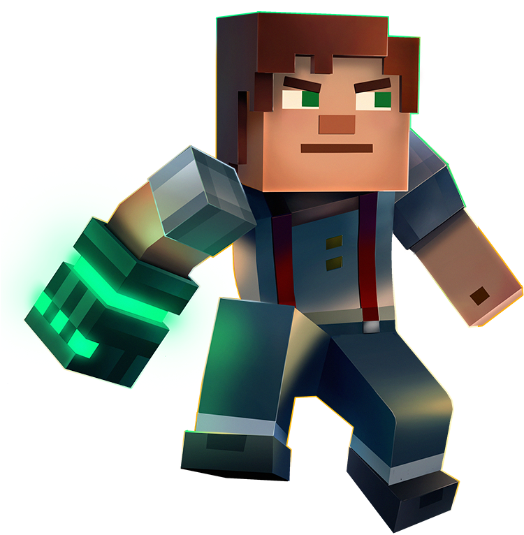 Personaj Minecraft cu Pumn Verde Strălucitor Fundal