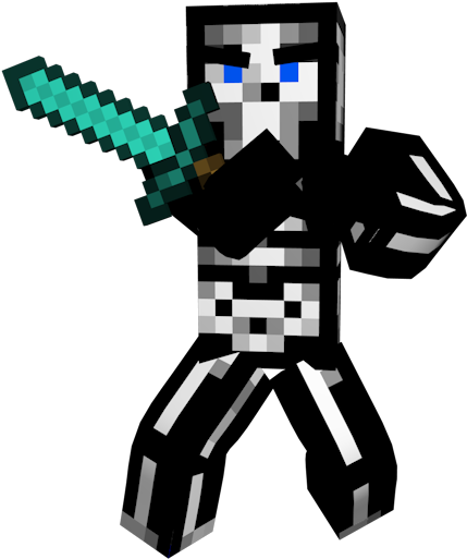 Personaj Minecraft cu sabia.PNG Fundal