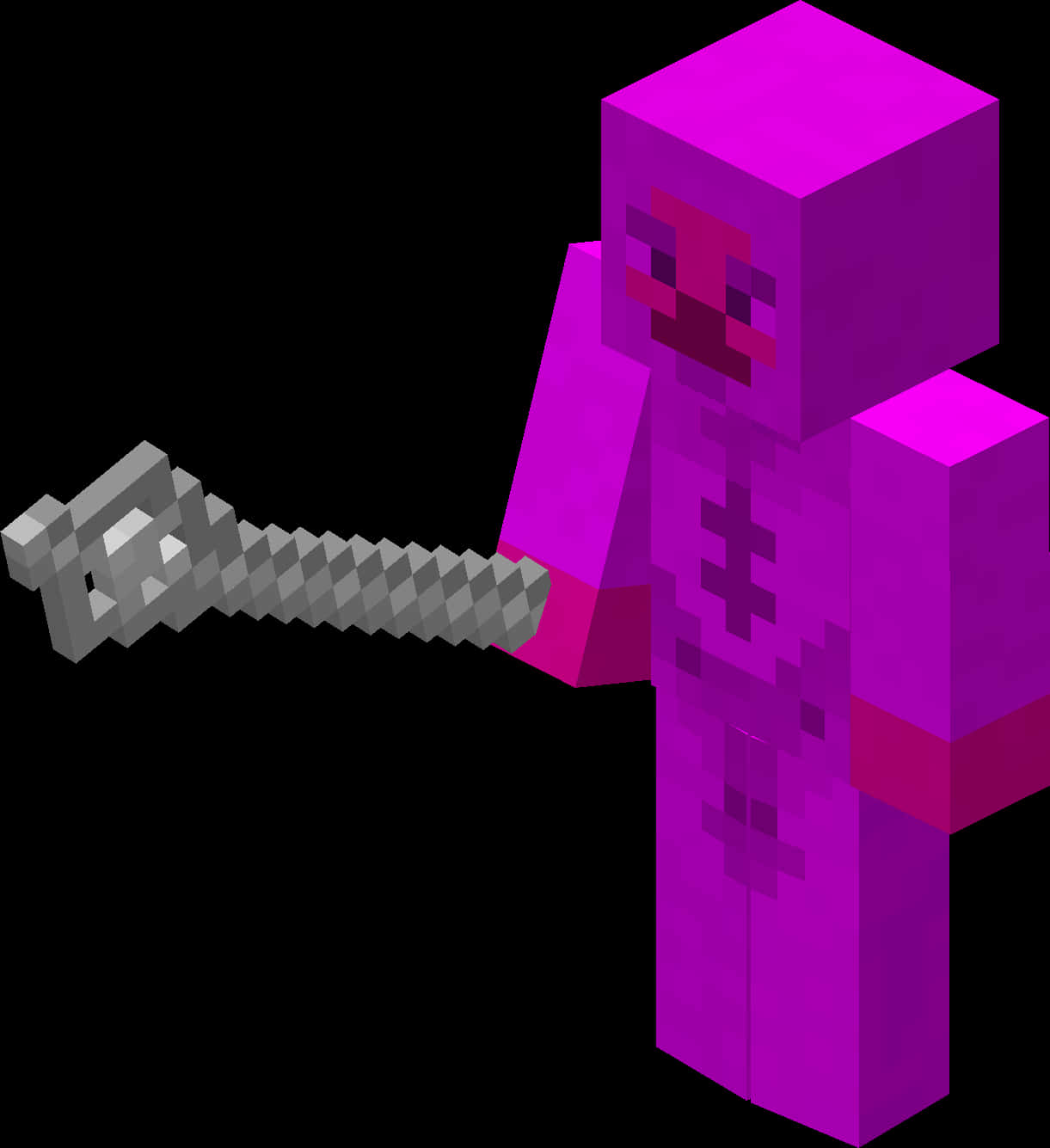 Personaj mov Minecraft cu târnăcop Fundal