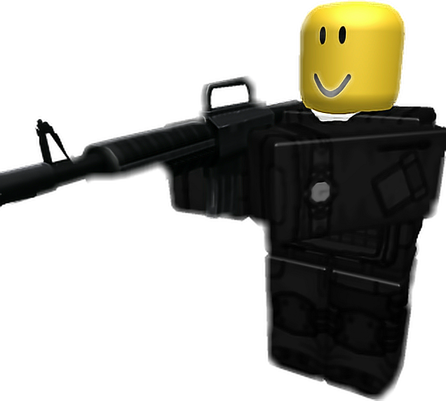 Personaj Roblox cu pistol Fundal