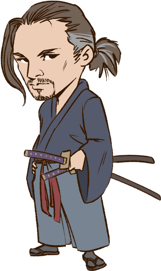Personaj samurai animat Fundal