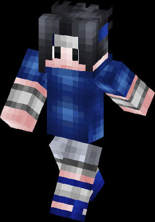 Personaj Sasuke în Stil Minecraft Fundal