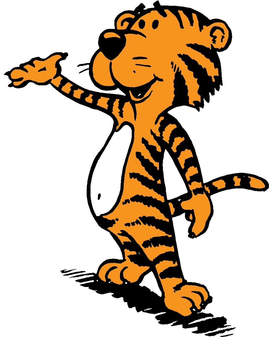 Personaj tigru animat care merge Fundal