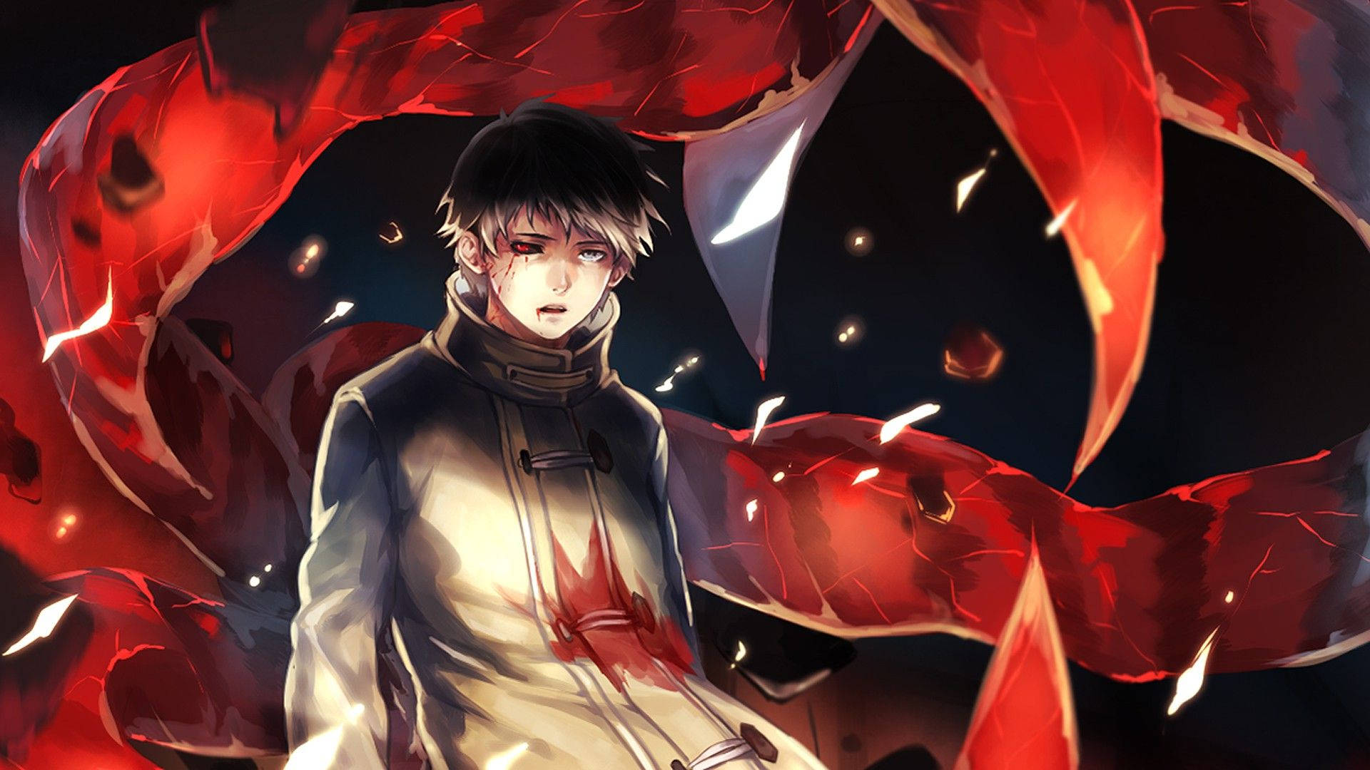 Personaj Tokyo Ghoul Ken Kaneki ochi roșu Fundal