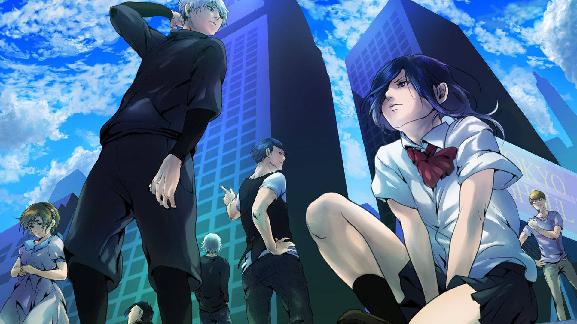 Personaj Tokyo Ghoul Rize în uniformă școlară Fundal