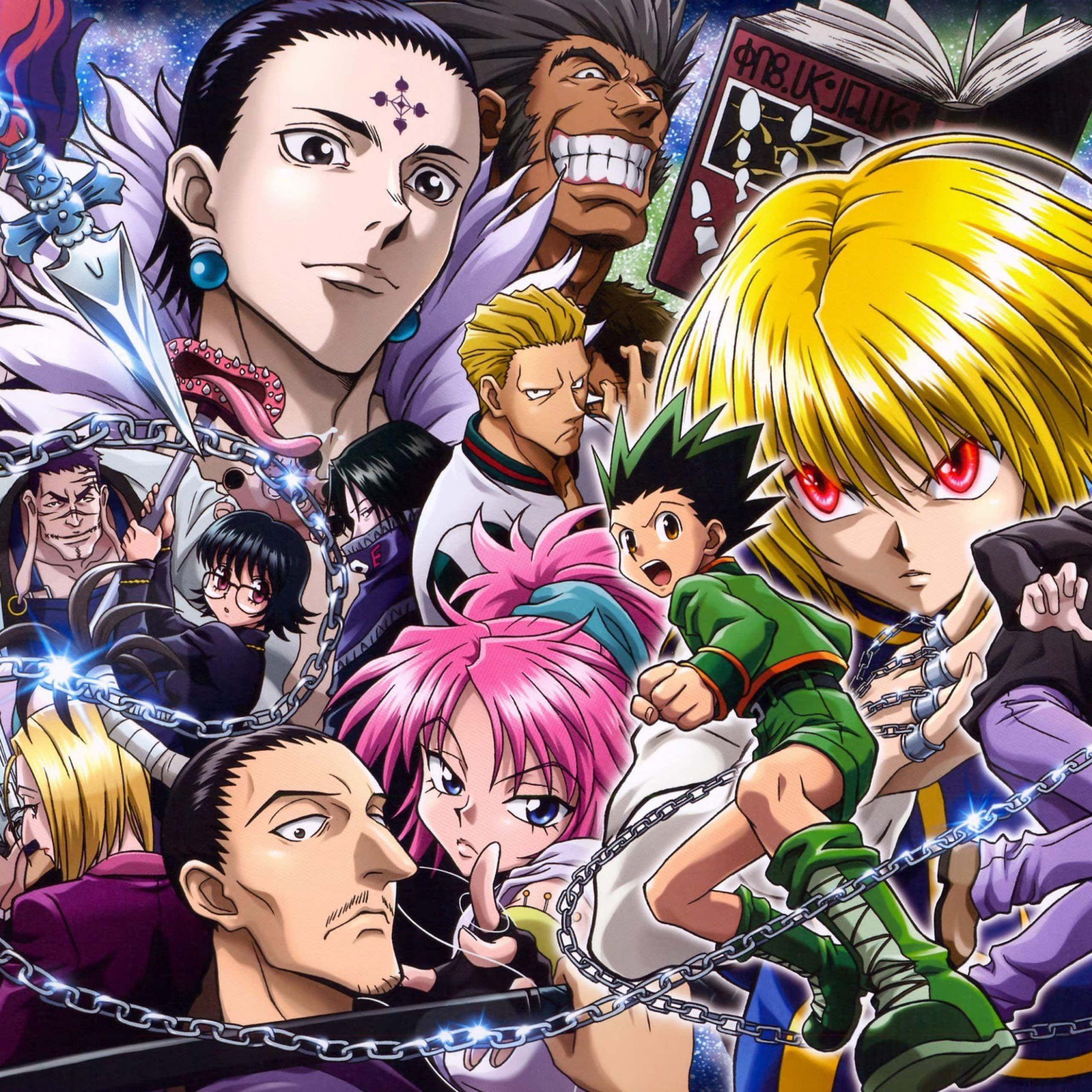 Personaje anime zboară prin cer Fundal