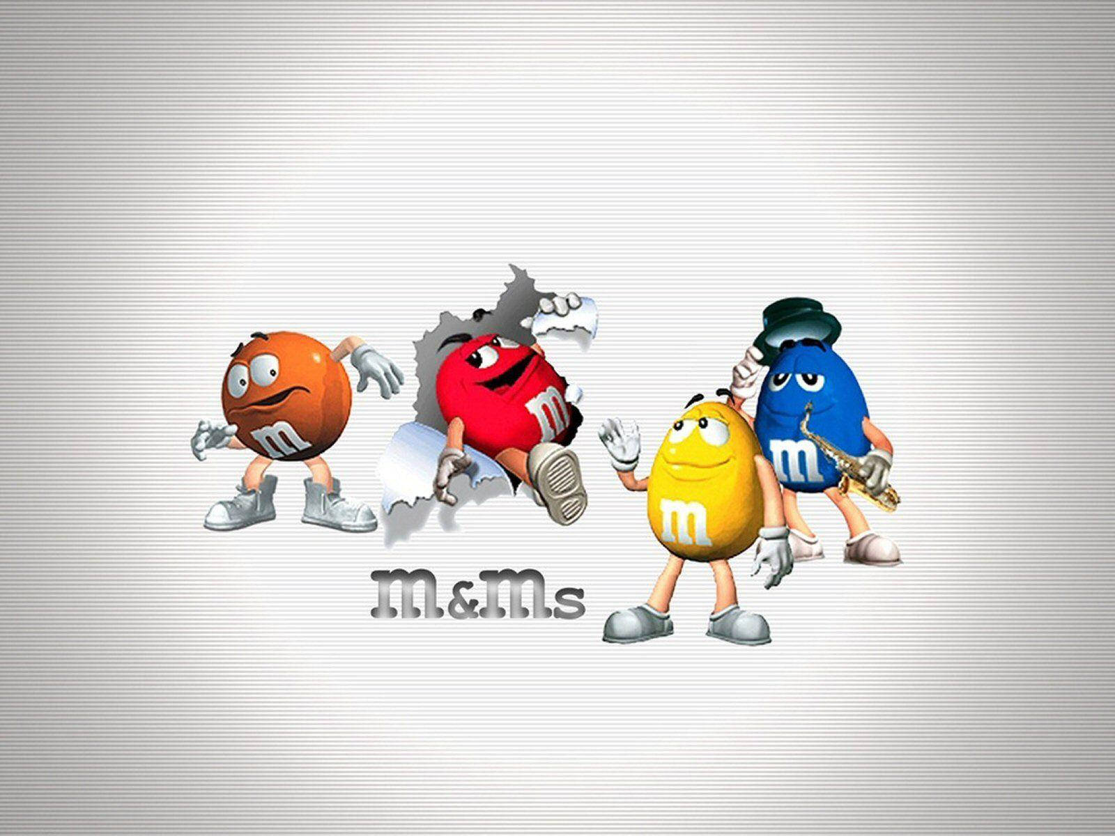 Personaje colorate de ciocolată M&M's Fundal