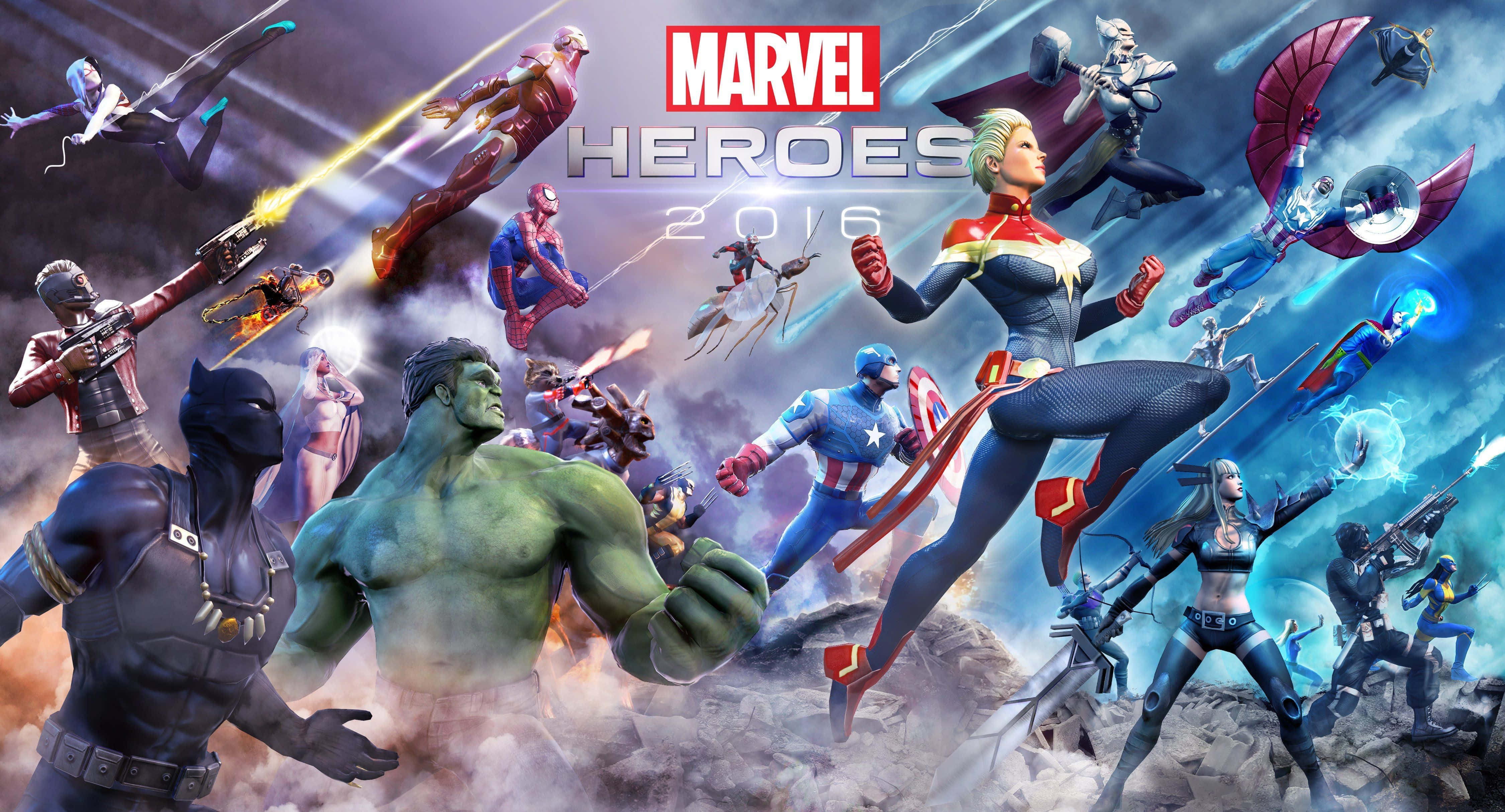 Personaje Marvel Comics în Acțiune Fundal