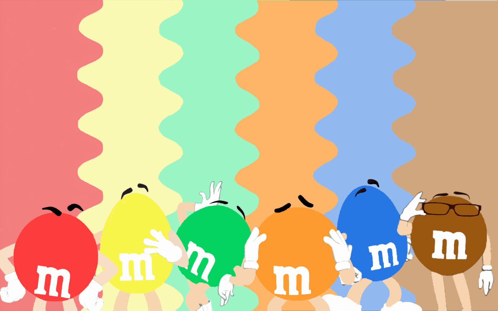 Personaje Mms Colorate în Artă Vectorială Fundal