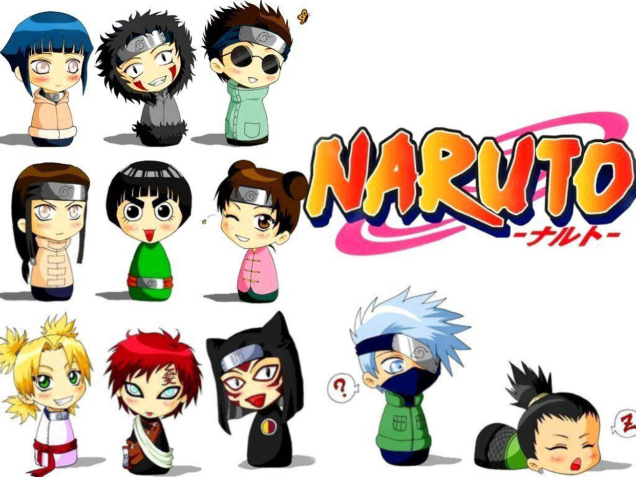 Personaje Naruto Chibi Drăguțe Fundal