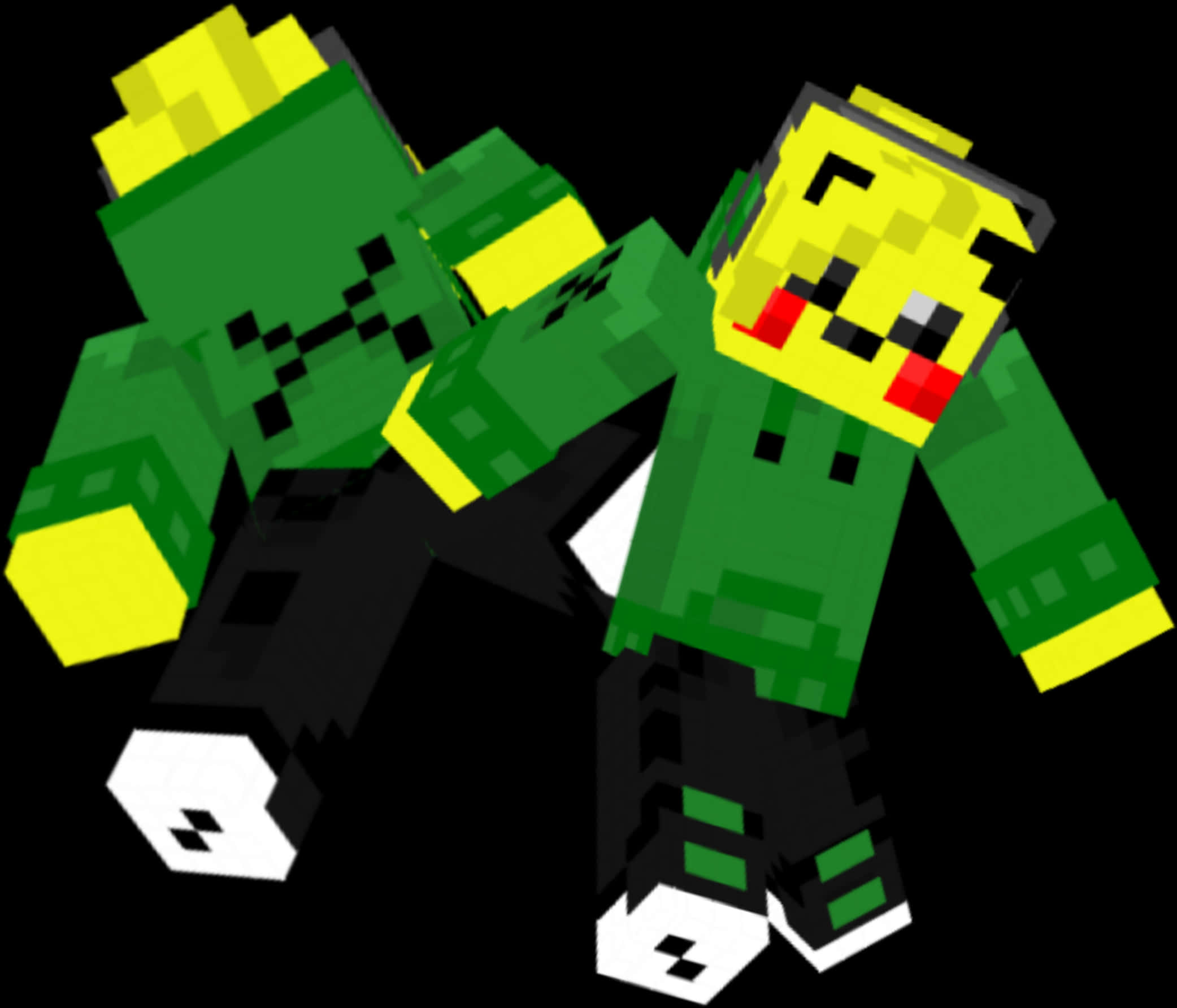 Personaje pixelate Minecraft verde Fundal