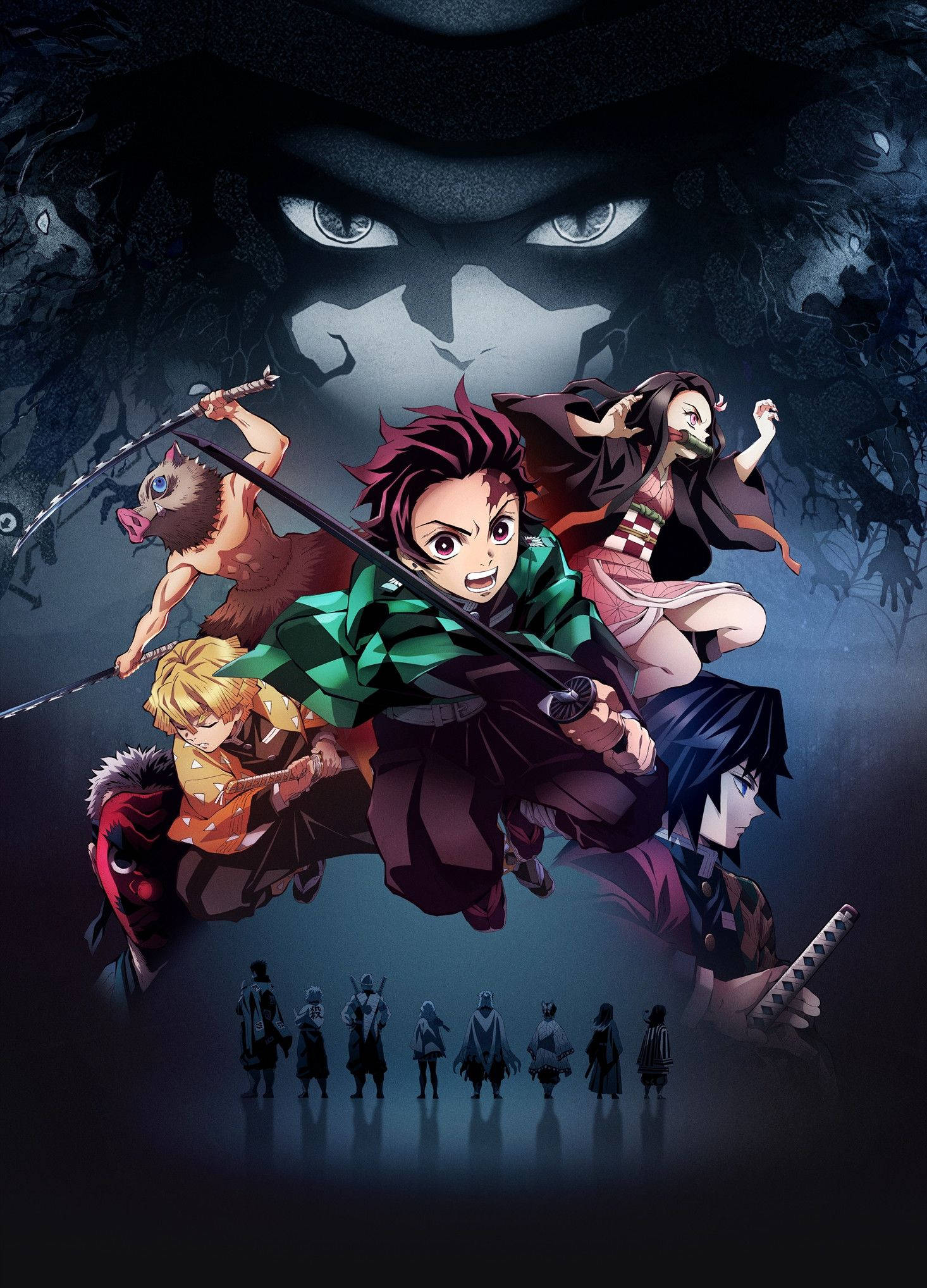 Personaje principale Demon Slayer iPhone Fundal