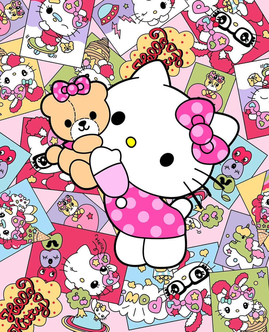 Personaje Sanrio Vesele Sărbătorind Bucuria Fundal