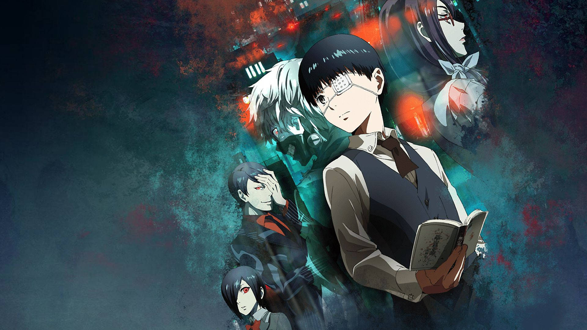 Personaje Tokyo Ghoul în Uniformă Școlară Fundal