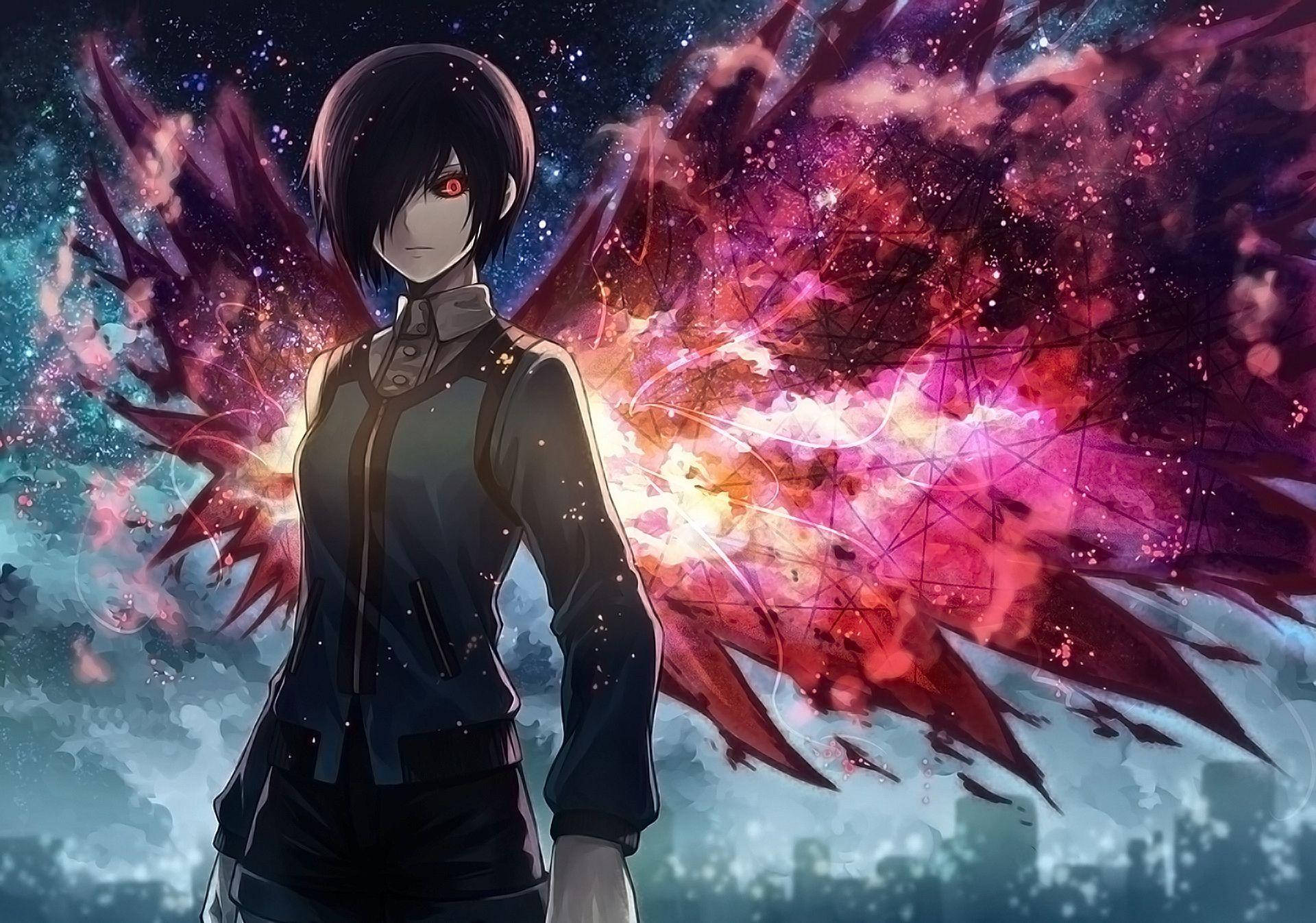 Personaje Tokyo Ghoul cu aripi îmbunătățite Fundal