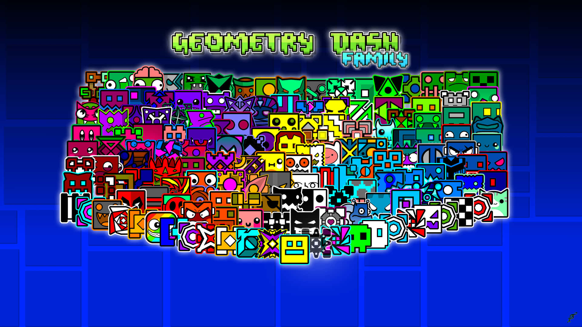 Personajele Geometry Dash împreună Fundal