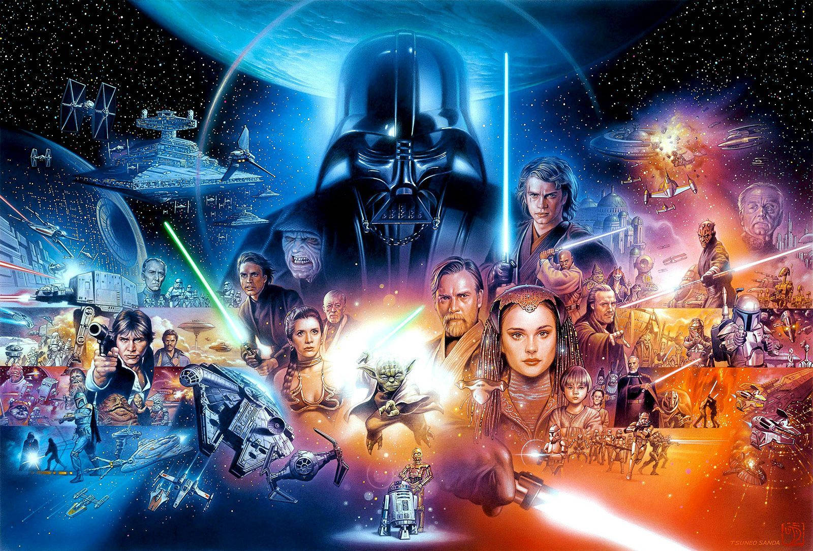 Personajele iconice din îndrăgita franciză Star Wars Fundal