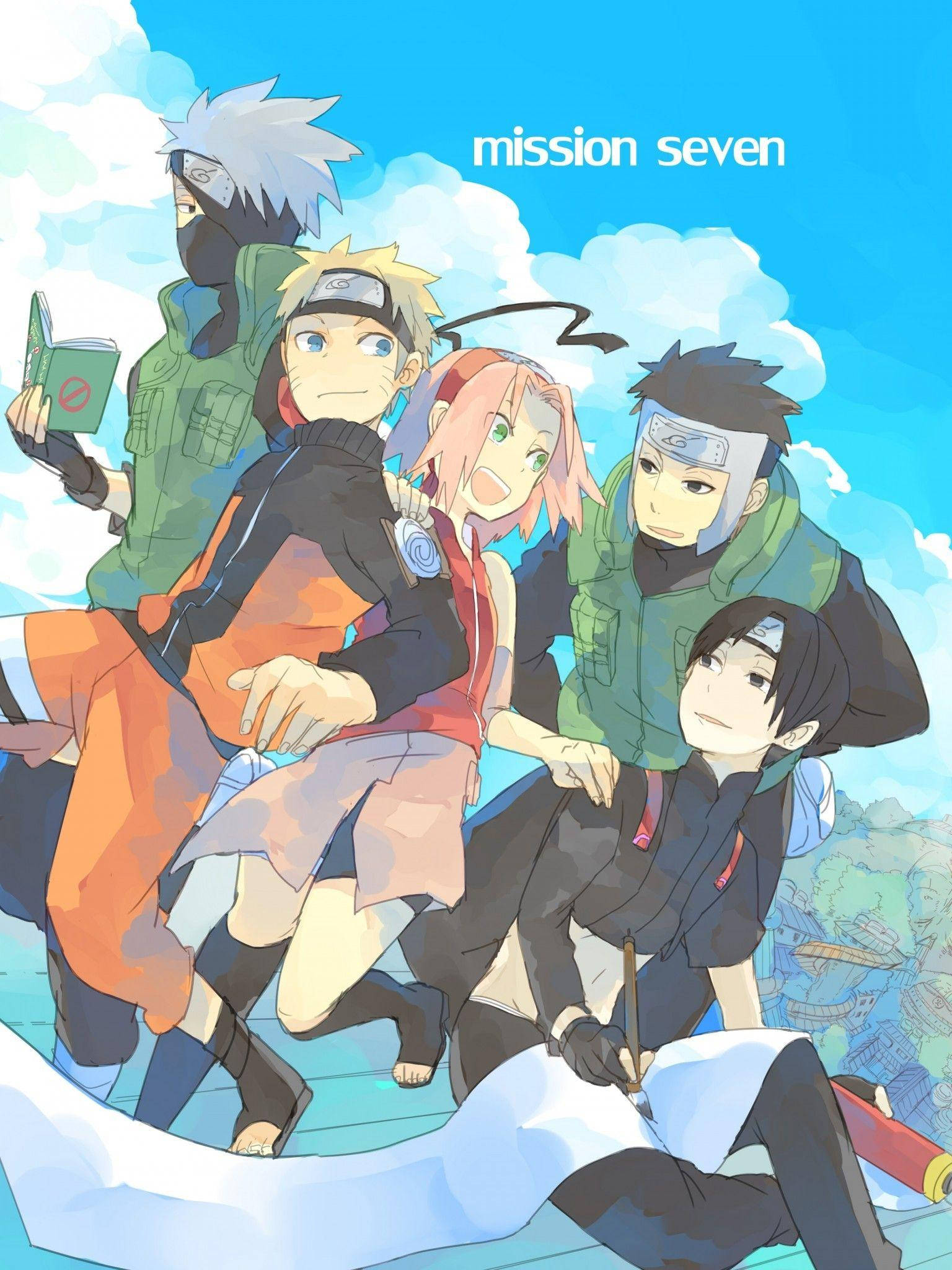 Personajele Naruto în Fan Art Estetic Fundal