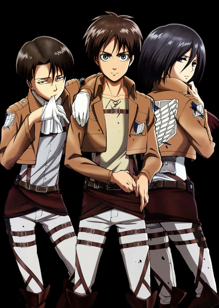 Personajele principale din Attack on Titan Fundal