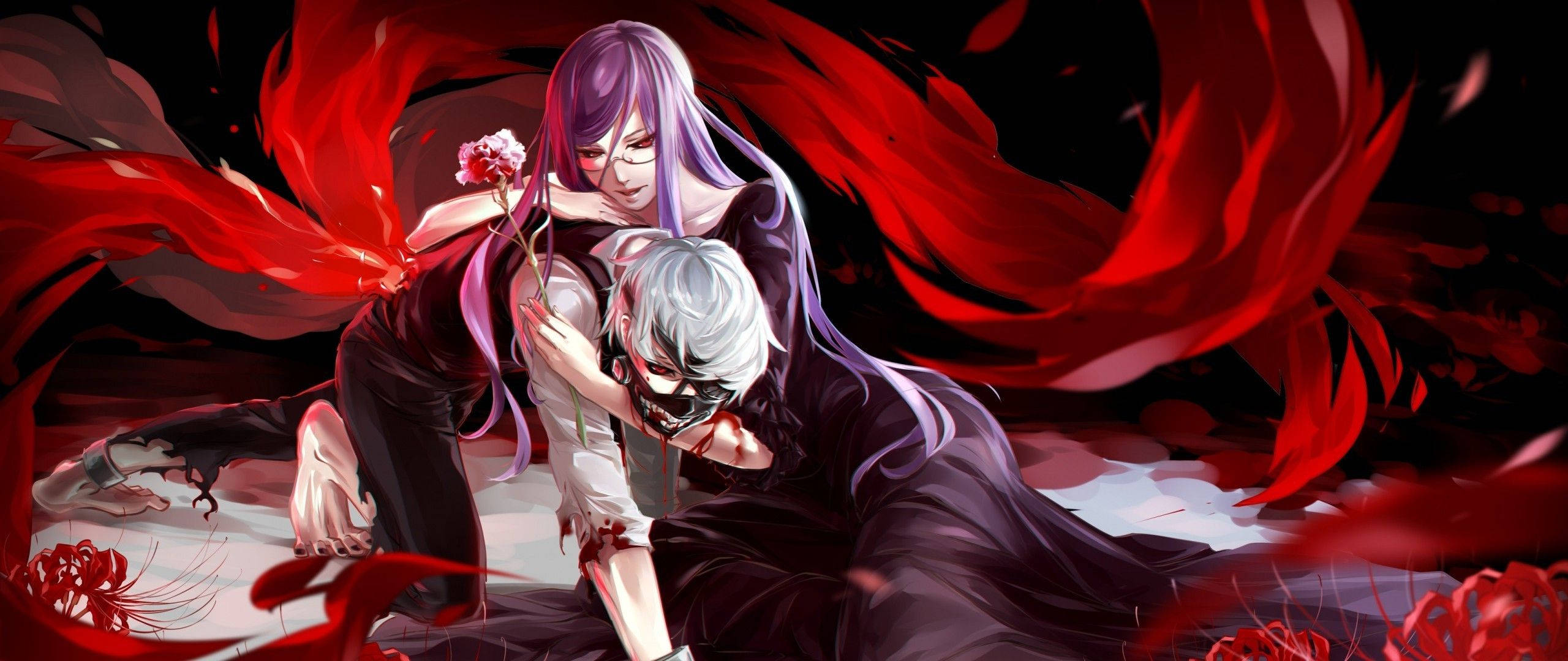 Personajul Ken Kaneki din Tokyo Ghoul Fundal