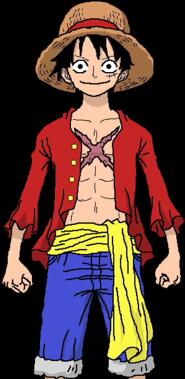 Personajul Monkey D. Luffy din One Piece Fundal