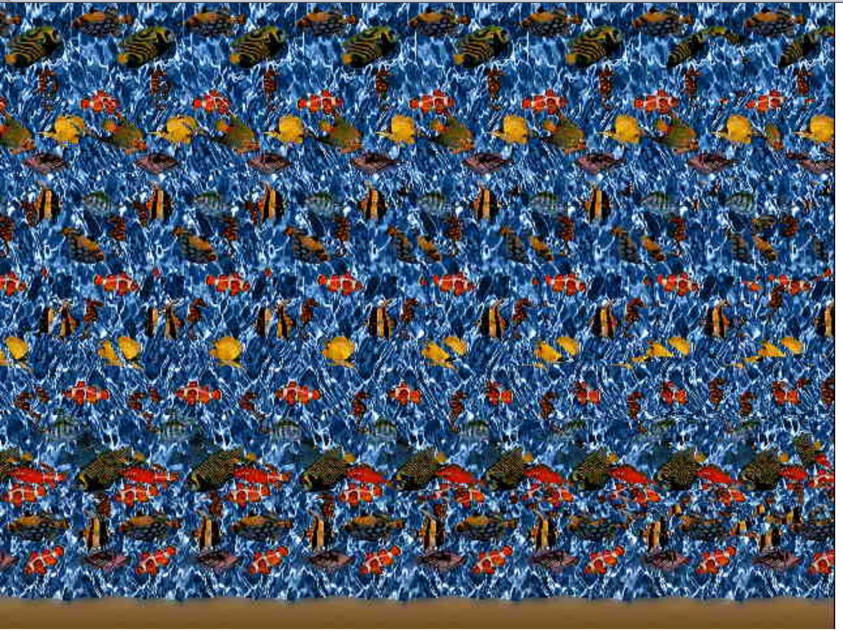 Pește clovn ocean Magic Eye 3D stereogram Fundal