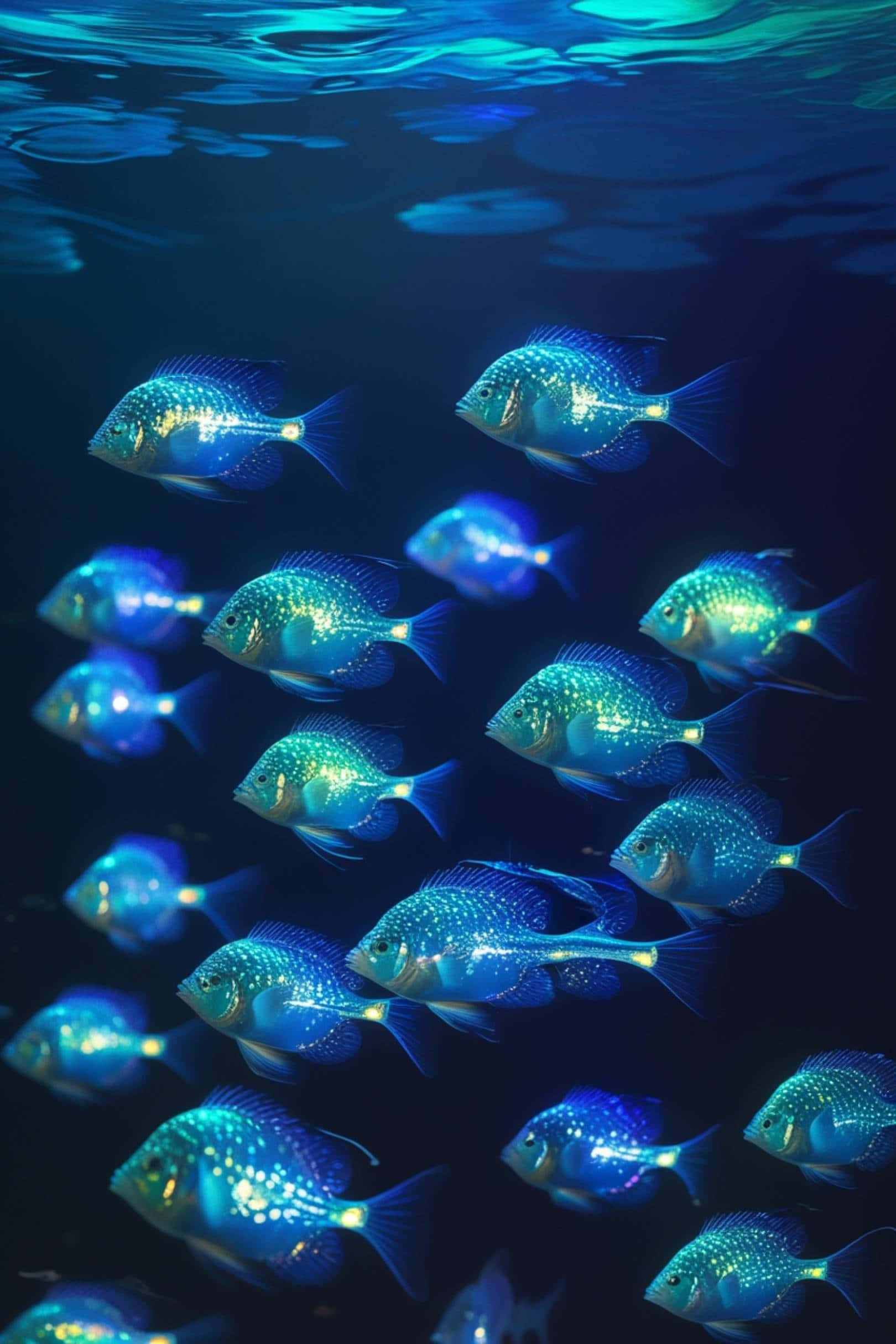 Pești Bioluminescenți Fundal