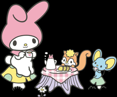 Petrecerea de ceai cu My Melody și prietenii Fundal