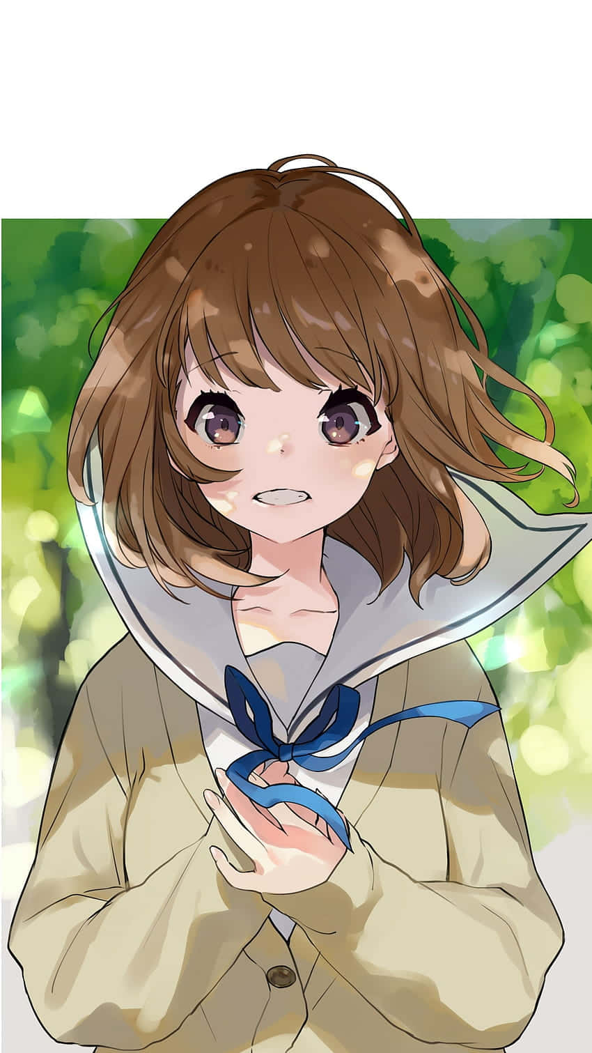 Pfp Anime cu Școlăriță Drăguță pentru TikTok Fundal