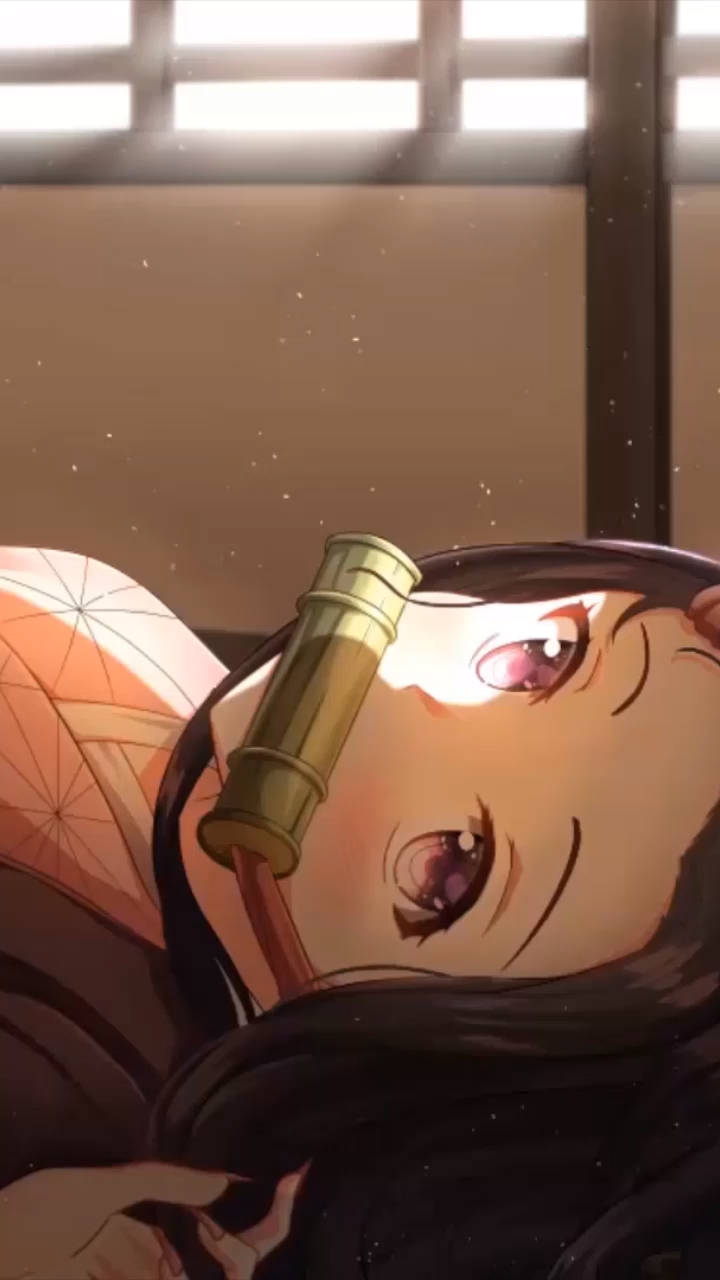 PFP Anime Drăgută Nezuko Kamado Fundal