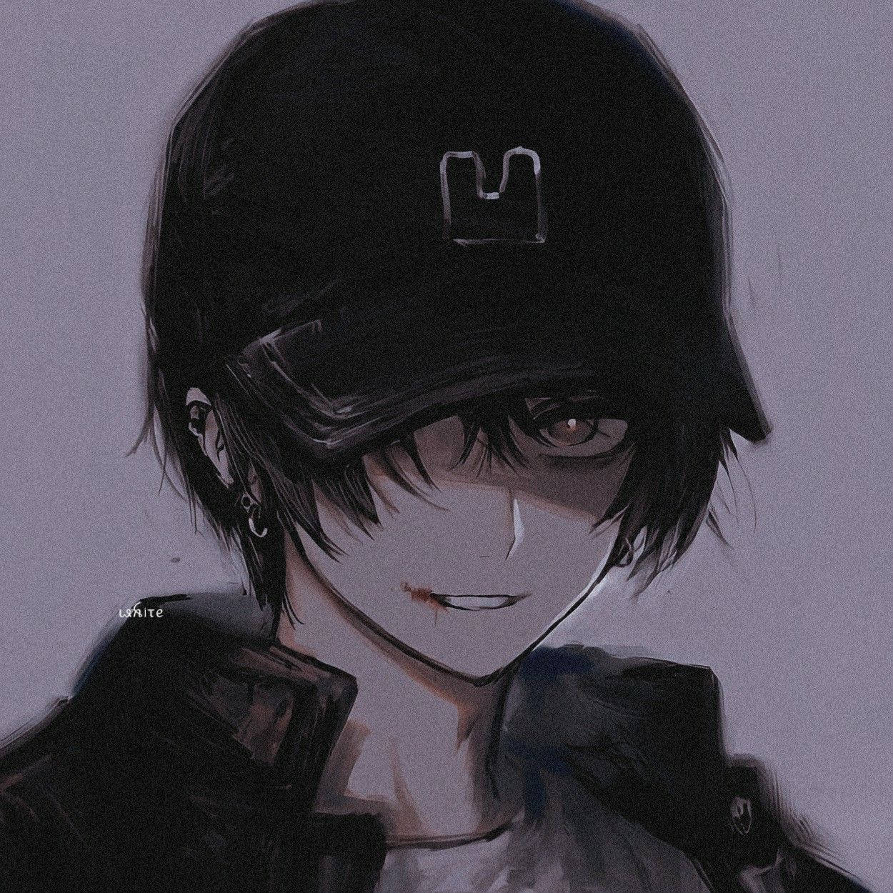 Pfp Anime Edgy cu Stil Întunecat Fundal