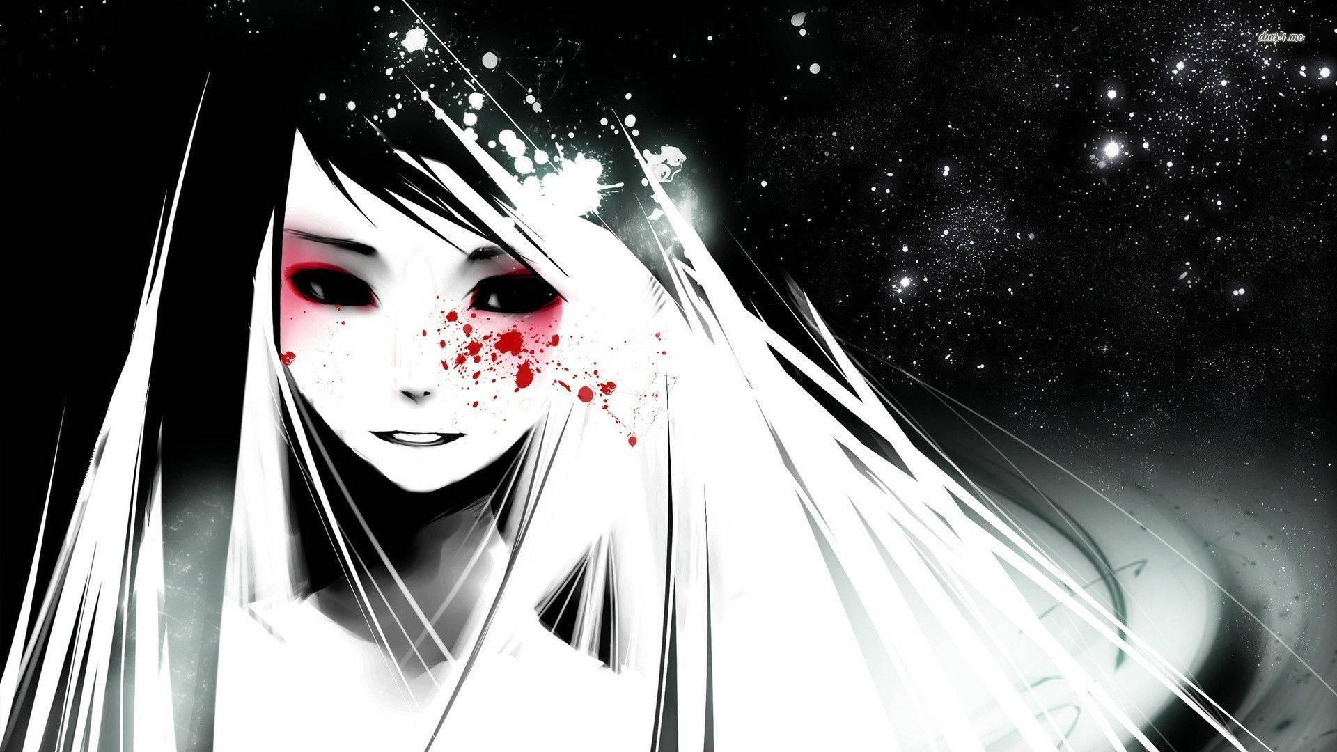 Pfp Anime Edgy cu Fantomă Femeie Fundal