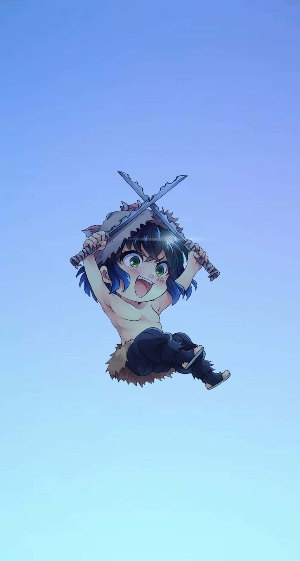 PFP Chibi Inosuke Sărind Fundal