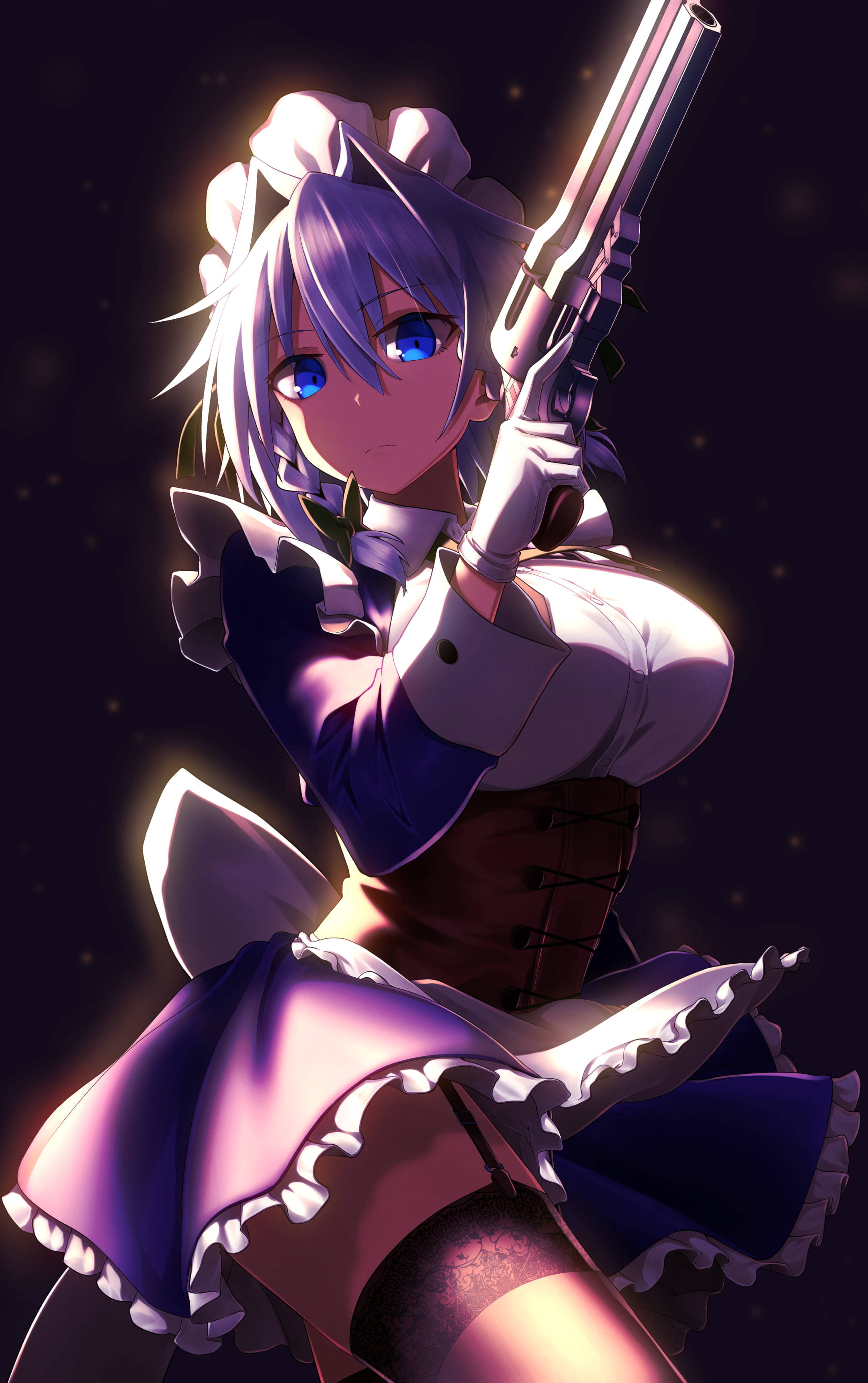 PFP Cool cu Fata Anime Sakuya Izayoi Fundal