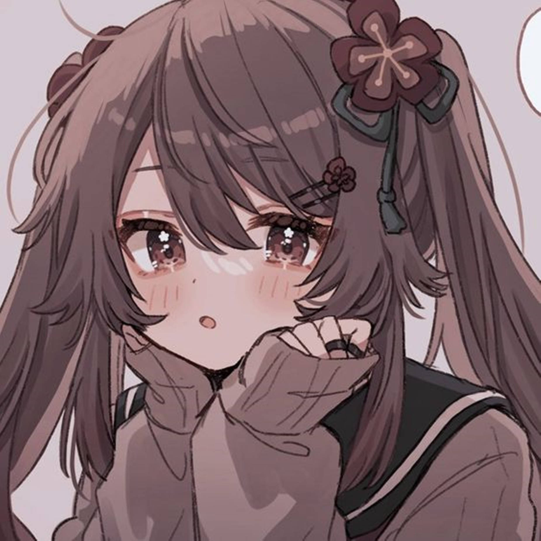 PFP Cool cu Fata Anime Hu Tao Fundal