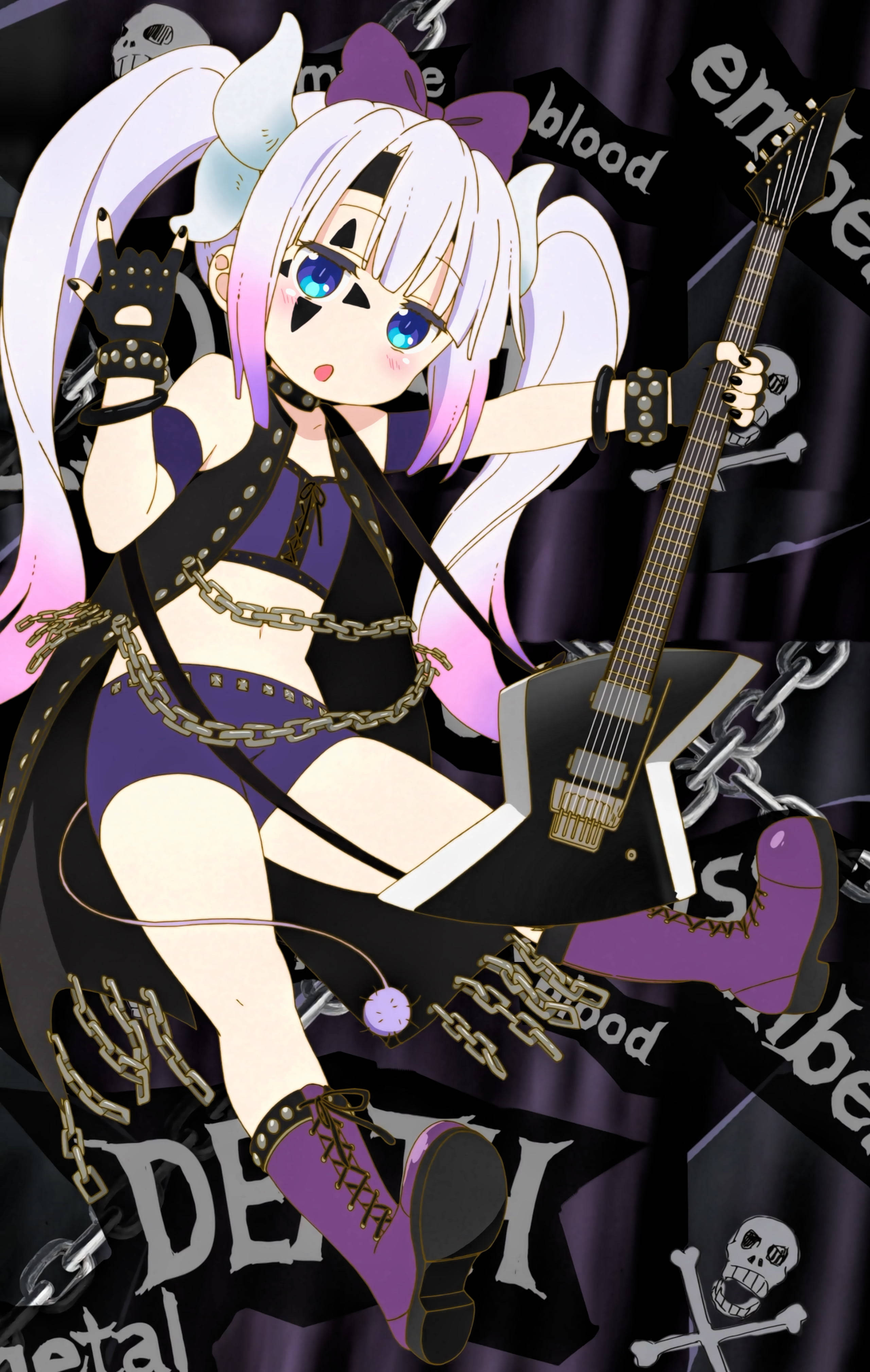PFP cu Anime Girl Cool Kanna Kamui Fundal
