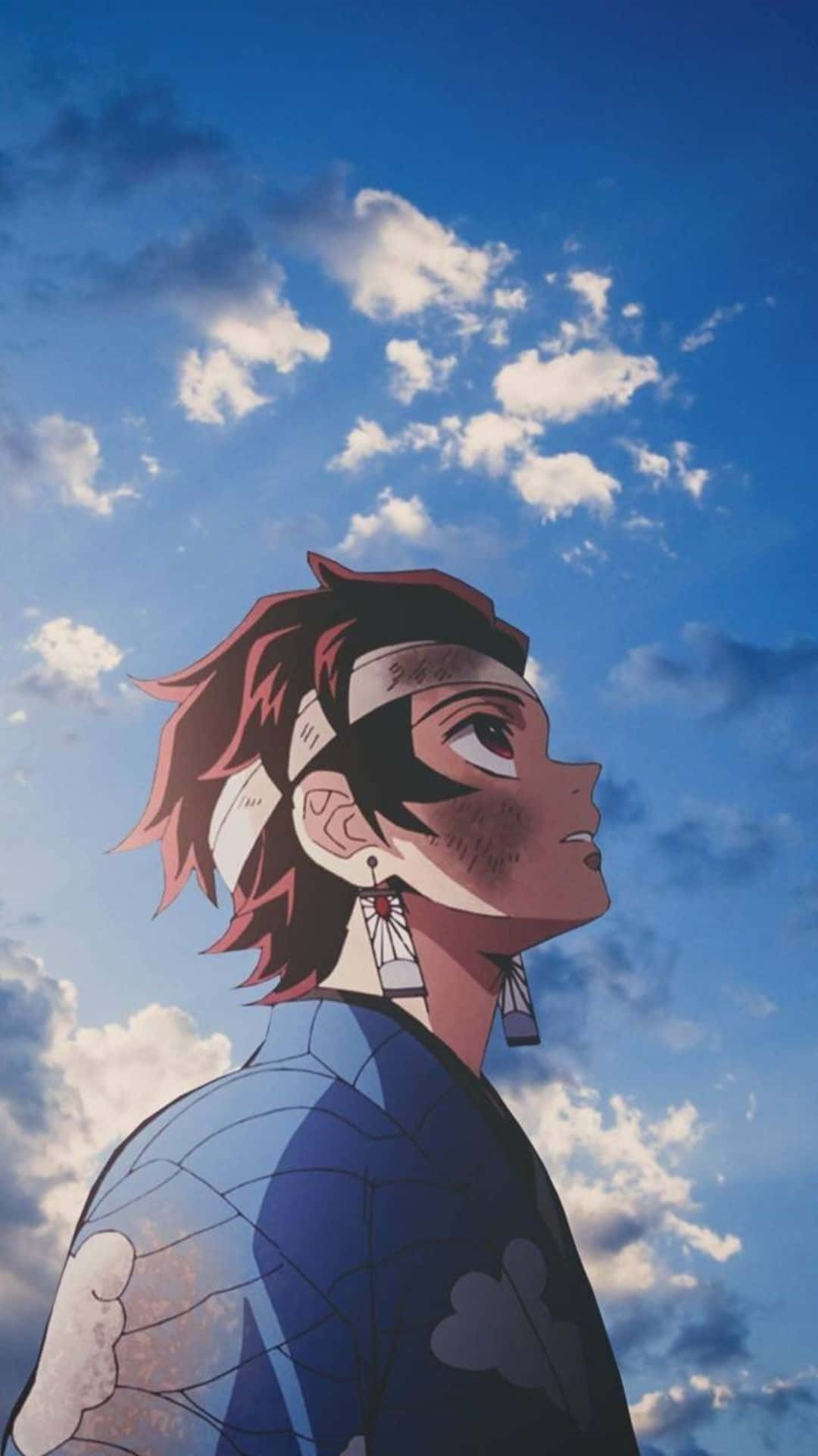 Pfp estetic anime cu Tanjiro Fundal